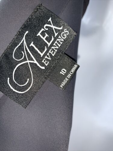 Alex Evenings Women Embellished Cocktail Dress Charcoal 134005 Sleeveles Size 10