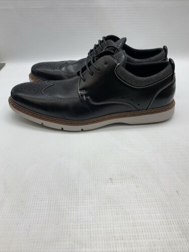 Stacy Adams Men's Synergy Wingtip 10 M Comfort Sole Oxford Shoes Black Lace-up