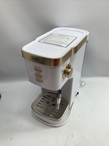 Gevi 2-in-1 Espresso Coffee Machine 20 Bar, Milk Frother GECME022-U White Gold