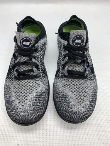 Nike Free RN Flyknit Womens Size7.5 Gray/Black Athletic Shoes Sneakers Lace-up