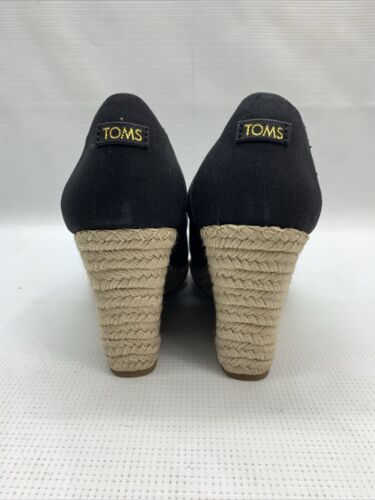 Toms Michelle PeepToe Heeled Wedge Shoes Casual High Heel 10017901 Size 7 Slipon