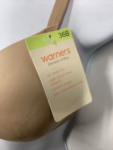 Warners Women's Elements Of Bliss Lift Wire-Free Bra 01298-212 Size 36B Beige