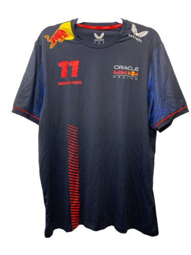 Red Bull Racing F1 Men's 2023 Sergio "Checo" Perez Team T-Shirt- Navy Size XL