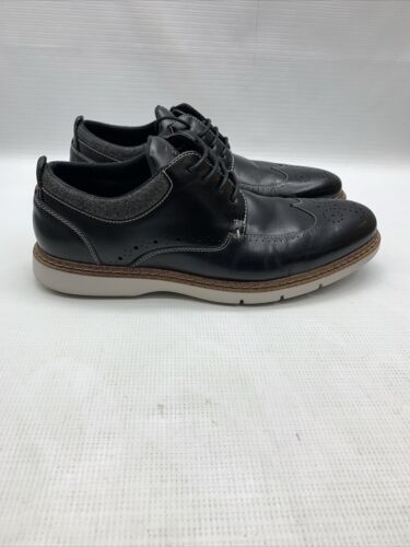 Stacy Adams Men's Synergy Wingtip 10 M Comfort Sole Oxford Shoes Black Lace-up