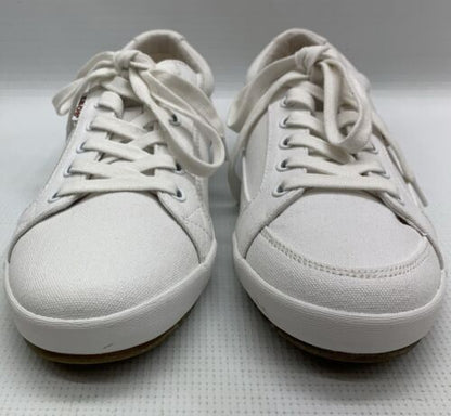 Taos Moc Star White Canvas Distressed Women's Sneaker Size US 8 M Lace-up Shoes