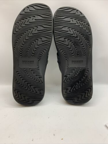 Men's Slide Sandals Dockers Sunland Black Size 11 M Casual 90-21394 Open Toe