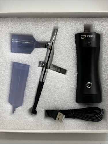 Kibee Beauty Cordless Airbrush System Kit Black Portable Handheld Rechargeable