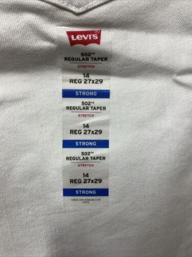 Levi's Boys' 502 Regular Taper Fit Performance Jeans White Long Pants Size 27x29