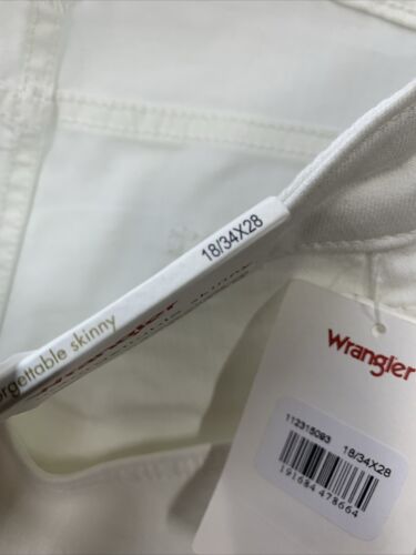 Wrangler Women's High Rise Unforgettable Skinny Jeans Pants White Size 18/34x28