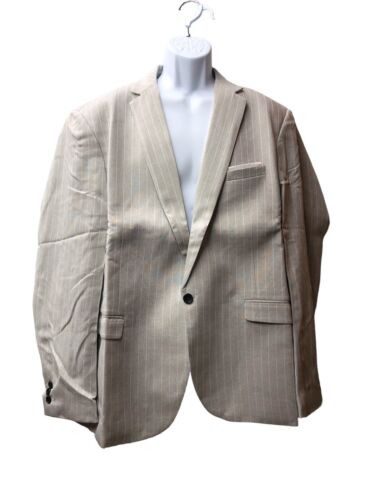 COOFANDY Men's Striped Suit Blazer Slim Fit One Button Size XXL Long Sleeve