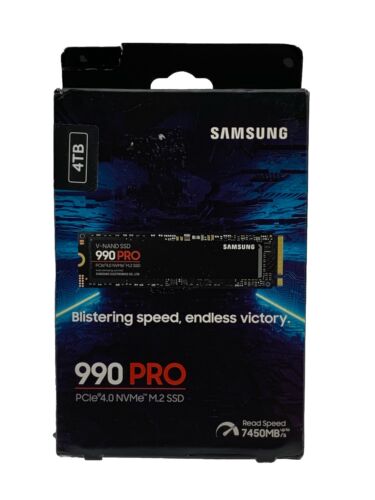 Samsung 990 PRO 4TB M.2 NVMe Internal SSD Black MZ-V9P4T0B/AM 7450MB Read Spee