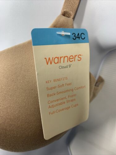 Warners Cloud 9 Underwire Lightly Lined Back Smoother Bra RB1691A-235 Size 34C