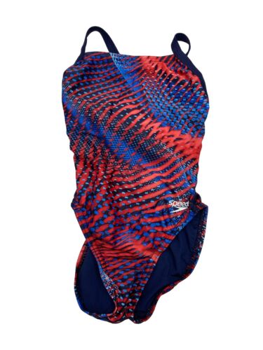 Speedo Women's Swimsuit Wear One Piece Prolt Flyback Printed Team Colors Size 20