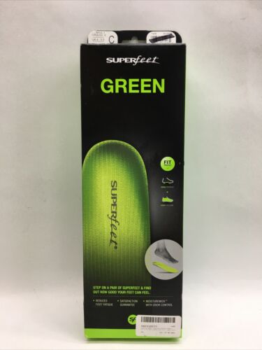 Superfeet Green, Professional-Grade High Arch Orthotic Insert Sz C M5.5-7/W6.5-8