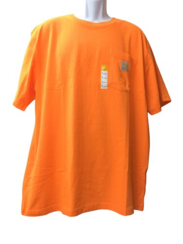 Carhartt Mens T-shirt WorkWear Pocket Basic CTK87 Short Sleeve Large Orange