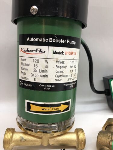 KOLERFLO 120W Water Pressure Booster Pump 115VAC 396 GPH 21.7 PSI (H15GR-15)