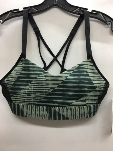 Reebok Women's XS Lux Strappy COREI Sports Bra Training Green Opaque Racerback