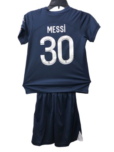 Paris Saint Germain Qatar Airways Jersey Shirt & Short Messi #30 Size 22 Blue