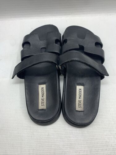 Woman's Sandals Steve Madden Mayven Flatform Sandal Size 9.5 Open Toe Slip-on