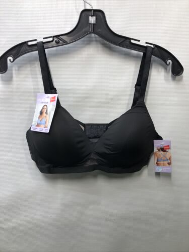 Hanes Oh So Light Comfort Wireless T-Shirt Bra Womens Size M MHG521 Opaque Black