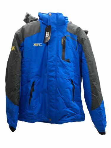 MoFiz Men's Sports Ski Winter Jacket Waterproof Coats Windproof Size Small Blue