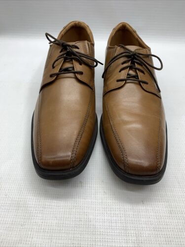 Men's Clarks, Tilden Walk Oxford Shoe 26130095 Dark Tan Leather Size 13M Lace-up