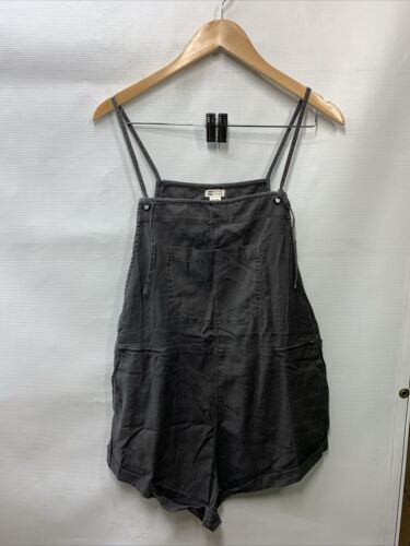 Billabong womens Wild Pursuit Short Overall Rompers Sleeveless Black Size L/12