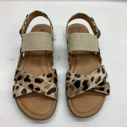 Born BOC Women's Caty Sandal Size 10 Leopard Vegan Shoe Ankle Strap Flat Casual