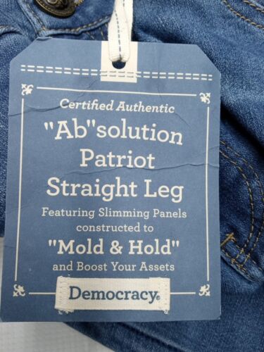 Democracy Ab Solution Patriot Straight Pants Leg Medium Wash Blue Denim Size 8