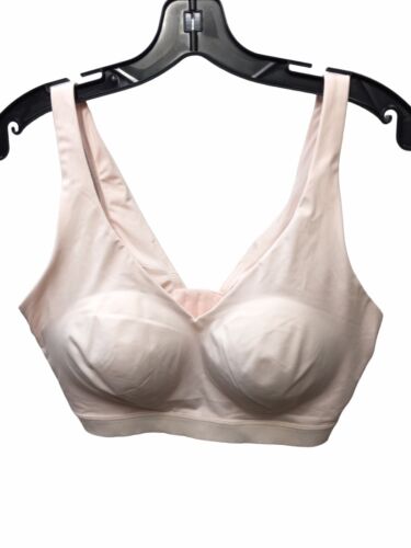 New Warner's ROSEWATER Cloud 9 Smooth Comfort Contour Wireless Bra RM1041A Large