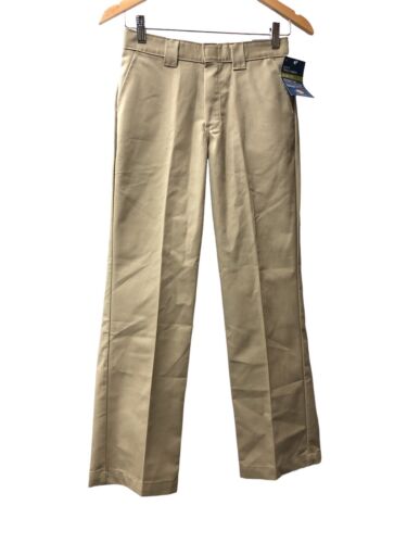 Dickies Boys' Slim Straight Long Pant Size 12 Khaki Work Pant Style Waistband