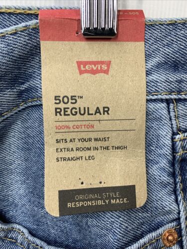 Levi's Men's 505 Straight Leg Fit Jeans 100% Cotton 005054834 Long Pant 34x32