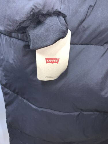 Levi's LW3RP065 Womens Black Long Sleeve Hooded Puffer Jacket Size M with Pocket