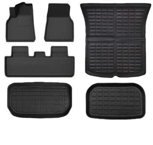 Foxpark Floor Mats Set for 2023-2021 Tesla Model Y All Weather Cargo Liner Mat