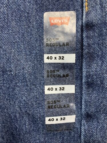 Men Jeans Levi Strauss & Co Blue Navy Denim Pants Cotton 505 Regular Size 40×32"