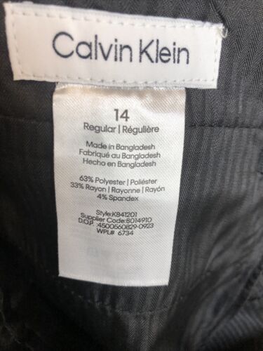 Calvin Klein Boys' Flat-Front Stretch Dress Pant Slim Fit Size 14 Black K841201