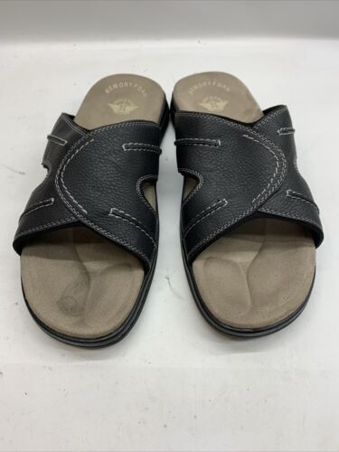 Men's Slide Sandals Dockers Sunland Black Size 11 M Casual 90-21394 Open Toe