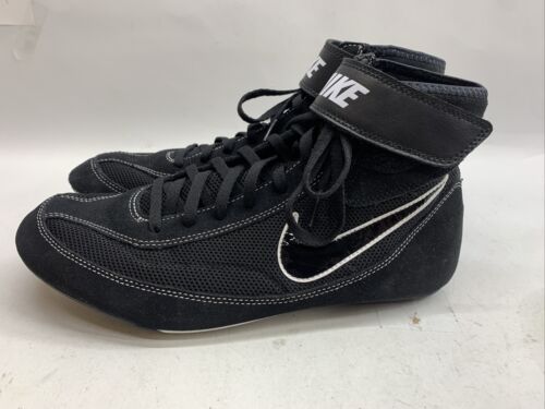 Nike Speed Sweep VII Wrestling Shoes Black White Ankle Strap 366683-001 Mens 10