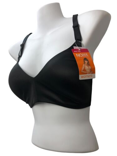 Warners No Side Effects Wire-Free T-Shirt Bra 1056 Size 36D 01056-024 Black