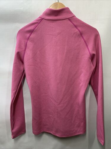 Adidas Women's Printed Aero.ready Quarter Zip Pullover Long Sleeve Pink Size S