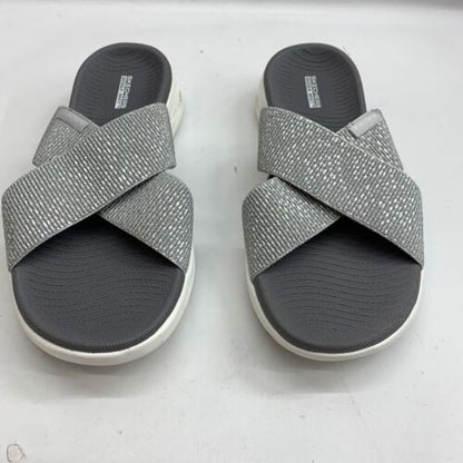 Skechers Womens On-The-Go 600 Glistening Gray Sandals Size 9 (5207801) Open Toe