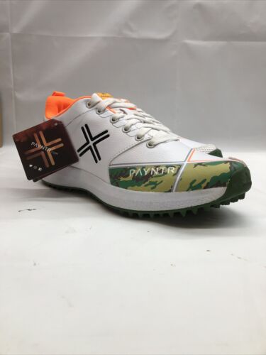 Payntr X Rubber Stud Cricket Shoes White Camo Spikes Golf Mens Sneaker Size 7