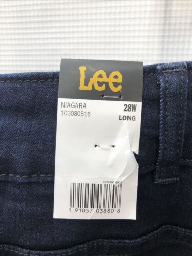 Lee Womens Plus Size Relaxed Fit Straight Leg Jean Pants Niagara 28w Long Blue