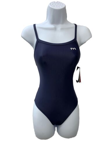 Tyr Youth Solid Diamondback Swimsuit DSOL1A One Piece Swimwear Navy Blue Size 26