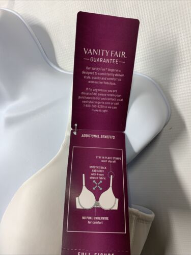 Vanity Fair 76380 Beauty Back Full Figure Underwire Bra Size 36C 4-way Stretch