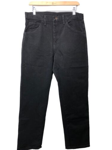 Wrangler Rustler Men’s Jeans Regular Fit Black Denim Straight Long Pants 33x30