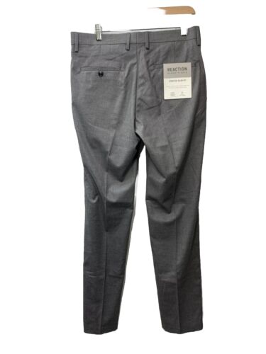 Kenneth Cole Men's Tech Pants Slim Fit Soft Comfort Stretch Gray Size 34Wx32L