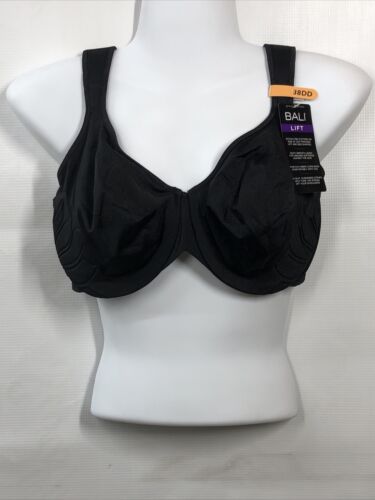 Bali Bra Size 38DD Women's Beauty Lift Natural Lift Underwire Bra Black DF3353