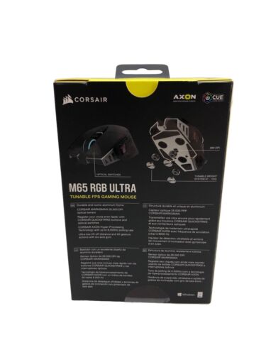 Corsair M65 RGB Ultra Black 26K DPI Wired FPS Gaming Mouse CH-9309411-NA2 Tunabl