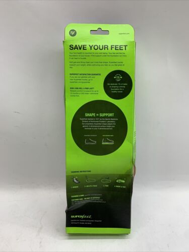 Superfeet Green Support High Arch Insole Insert C (5.5-7 Men / 6.5-8 Women)